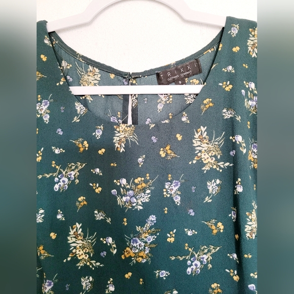 Trixxi Francesca's Women Long Sleeve Mini Dress Floral/Paisley Green Lined Small - Picture 4 of 16